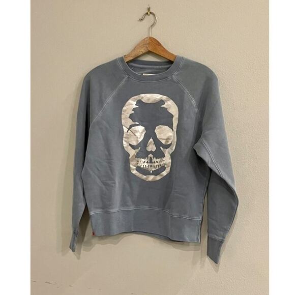 Zadig & Voltaire Skull Foil Sweatshirt in Blue. - Picture 4 of 7